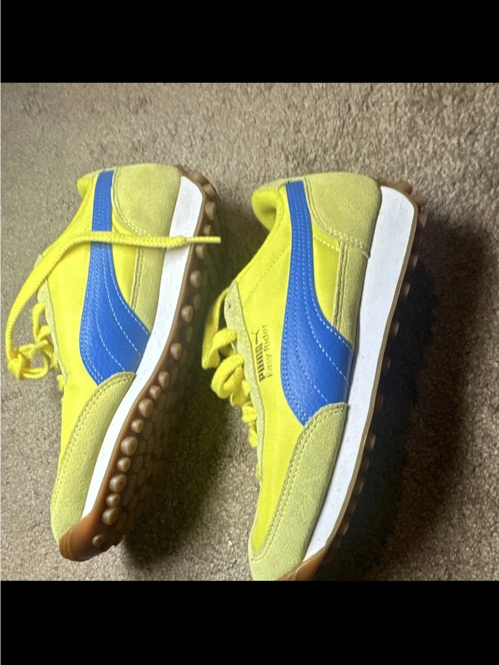 PUMA Easy Rider Low Top Lace Up Sneakers Yellow/Blue Solid 399371-14 M5 W6.5